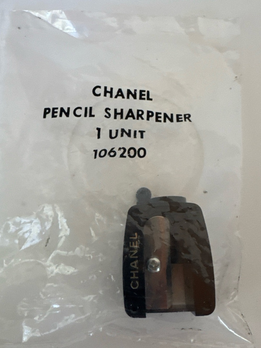 CHANEL Black Pencil Sharpener with Logo with cleanup pick new